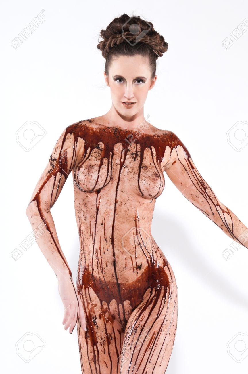 woman porn in covered chocolate