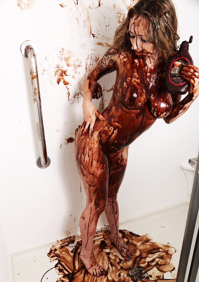 woman porn in covered chocolate