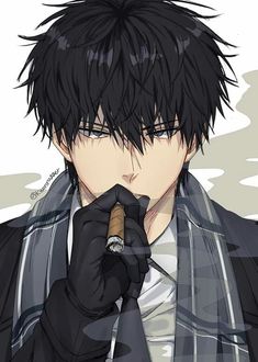 smoking anime boy